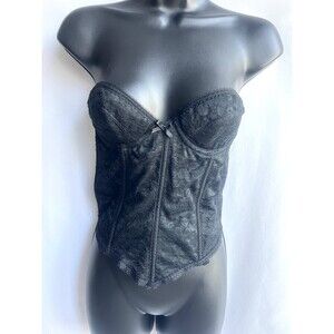Vintage Sintrigue Black Lace Corset size 34A Witchy Sexy Bustier Retro Victorian